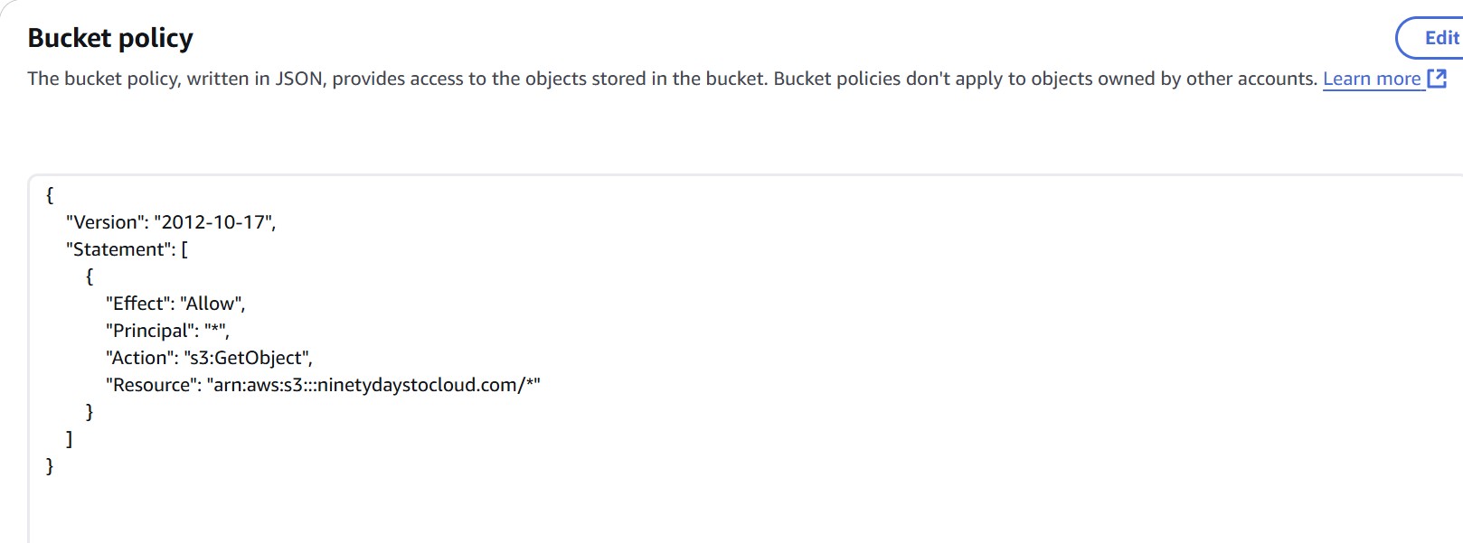 Bucket Policy Configuration